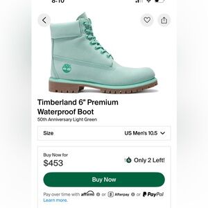 Timberland 50th Anniversary Boot - Mint Green